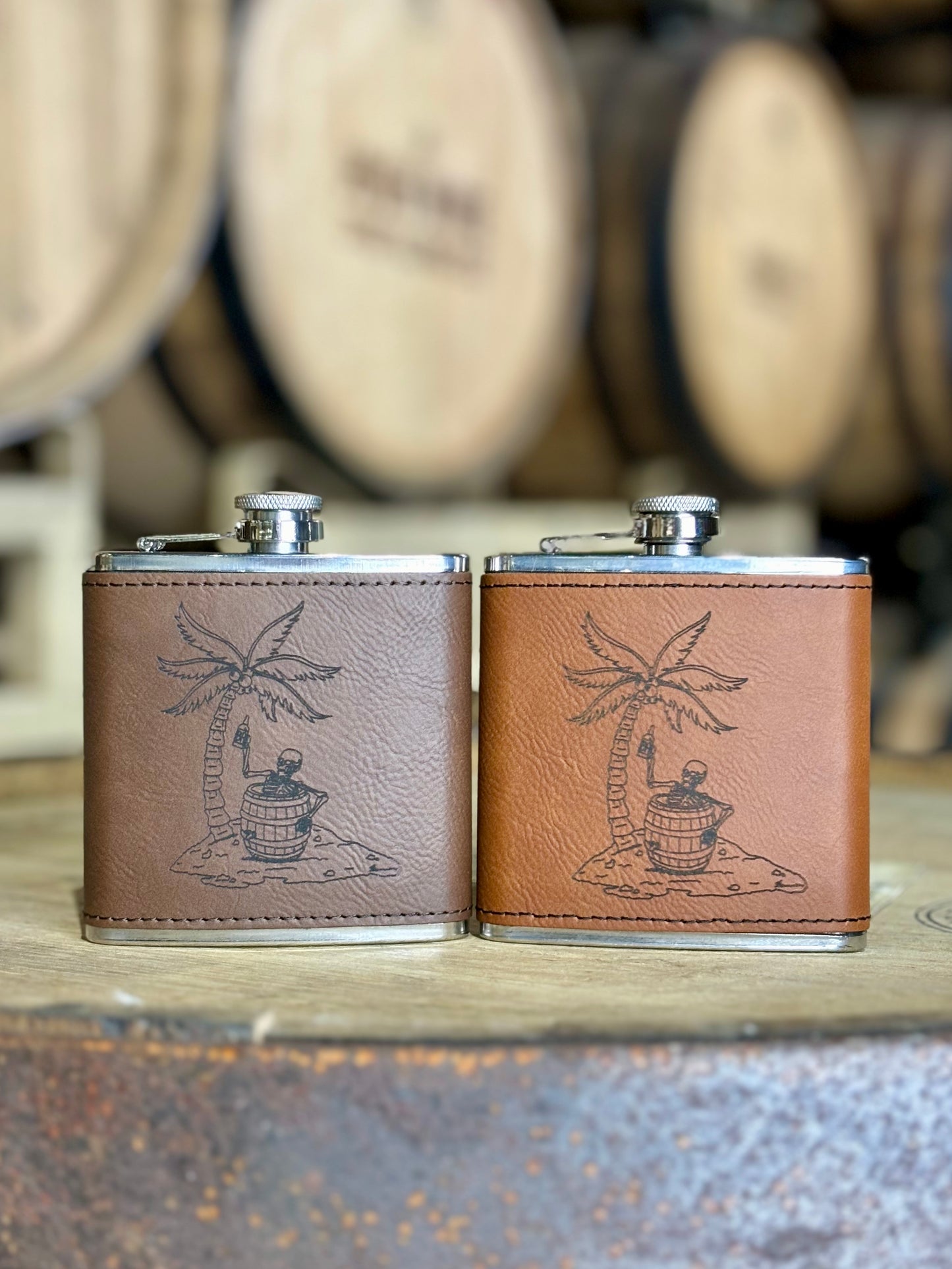 Raw Leather Flask